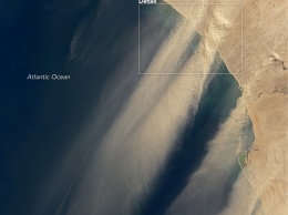 Спутники показали сильнейшую песчаную бурю над Атлантикой