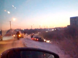 Легковой автомобиль съехал в придорожный кювет в Ленинске-Кузнецком