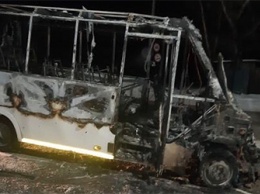 Автобус сгорел дотла в Свободном