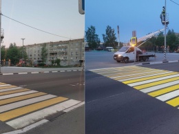 В Карелии появился первый проекционный световой пешеходный переход