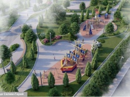 Веревочный парк, спортплощадка и прогулочные дорожки: на улице Селим-Герай завершается создание нового сквера, - ВИДЕО