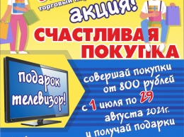 Телевизор и другие подарки участникам акции "Счастливые покупки с ТП "СОТКА"