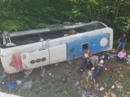 На Кубани экскурсионный автобус улетел в кювет, погибли два человека