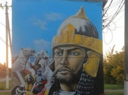 Граффити с Александром Невским появилось на фасаде здания в Крымске