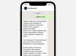У компании Kia появился собственный чатбот в WhatsApp