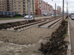 Почти 2 км новой трамвайной ветки уложили в Краснодаре по ул. Московской