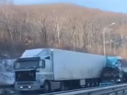 ДТП с двумя фурами и грузовиком произошло на трассе в Приморье
