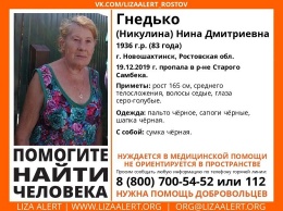 В Новошахтинске пропала пожилая женщина