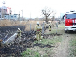 В Симферополе пожарные тушили загоревшийся камыш, - ФОТО