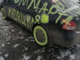 Новокузнечанин разукрасил надписями автомобиль в честь 8 марта