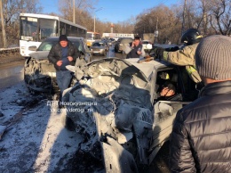 ГИБДД прокомментировали лобовое столкновение автомобилей в Новокузнецке