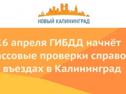 С 16 апреля ГИБДД начнет массовые проверки справок на въездах в Калининград