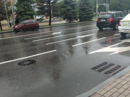 Сильный дождь проверил на прочность новую ливневку в центре Белгорода