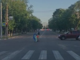 «Под синью флага»: Мужчина со стягом партии ЛДПР приставал к водителям в Благовещенске