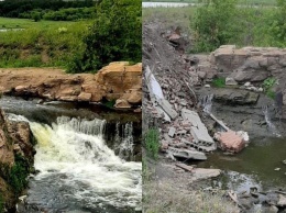Неизвестные засыпали водопад мусором в кузбасском селе