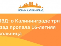 УМВД: в Калининграде три дня назад пропала 16-летняя школьница