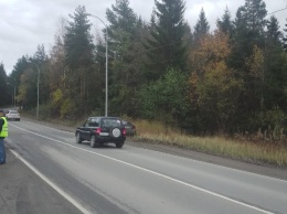 На Соломенском шоссе сразу два автомобиля встретились с электрическими столбами