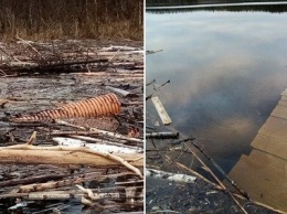Трубы и пятна масла: приток Кеми сфотографировали после ликвидации аварии на ГЭС