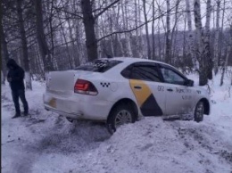 Водитель такси врезался в дерево в Кемерове