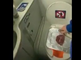 Пассажир самолета развел костер в туалете на борту и приготовил стейк