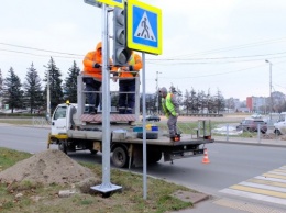 На Московском проспекте у острова установили новый светофор (фото)