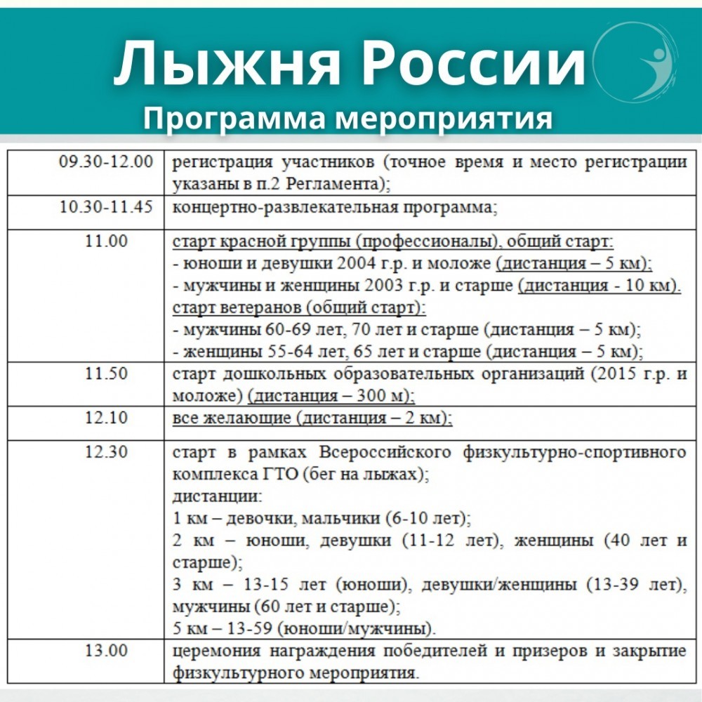 Появилась программа мероприятий "Лыжни России - 2022"