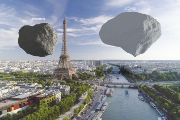 ЕКА показало реальные размеры двух опасных астероидов на фоне мировых памятников