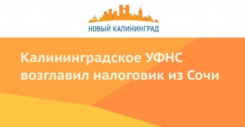 Калининградское УФНС возглавил налоговик из Сочи