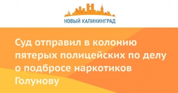 Суд отправил в колонию пятерых полицейских по делу о подбросе наркотиков Голунову