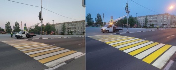 В Карелии появился первый проекционный световой пешеходный переход