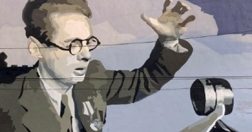 Граффити с изображением Юрия Левитана появилось на стене дома в Краснодаре