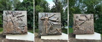 На улице Гагарина восстановили бронзовые барельефы