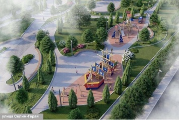 Веревочный парк, спортплощадка и прогулочные дорожки: на улице Селим-Герай завершается создание нового сквера, - ВИДЕО