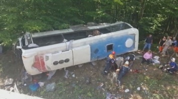 На Кубани экскурсионный автобус улетел в кювет, погибли два человека