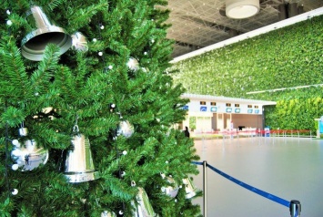 В аэропорту Симферополя установили 12-метровую елку