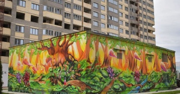 Граффити в виде сказочного леса появилось на трансформаторной подстанции Краснодара