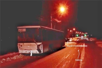 Два человека погибли при столкновении иномарки и автобуса в Красноярске