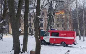 Под Калининградом загорелось историческое здание (фото)