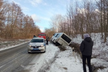 В районе Отрадного еще один автобус съехал с дороги, пострадали пассажиры (фото)