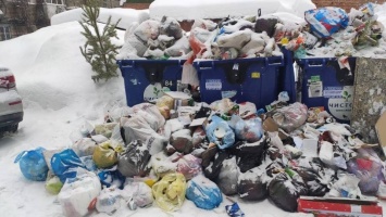 В центре Саратова "из-за снега" три недели не вывозят мусор