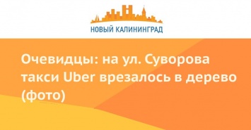 Очевидцы: на ул. Суворова такси Uber врезалось в дерево (фото)