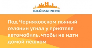 Под Черняховском пьяный селянин угнал у приятеля автомобиль, чтобы не идти домой пешком