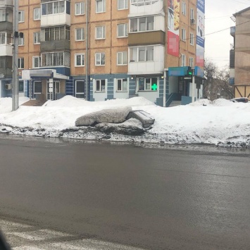 Кемеровчане нашли металлический "подснежник" в сугробе