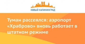 Туман рассеялся: аэропорт «Храброво» вновь работает в штатном режиме