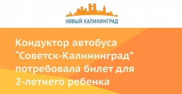 Кондуктор автобуса "Советск-Калининград" потребовала билет для 2-летнего ребенка