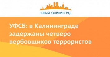 УФСБ: в Калининграде задержаны четверо вербовщиков террористов