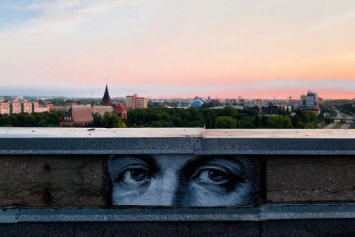 Калининградская художница расклеила по области «глаза Канта» (фото)