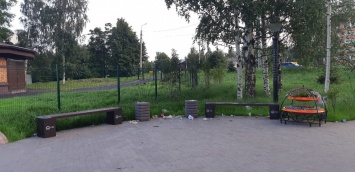 Чья вина: новый петрозаводский сквер на Варкауса буквально «зарос» мусором