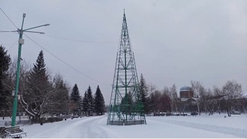 В Бийске начался монтаж искусственной ели