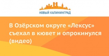 В Озерском округе «Лексус» съехал в кювет и опрокинулся